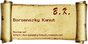 Borsenszky Kanut névjegykártya